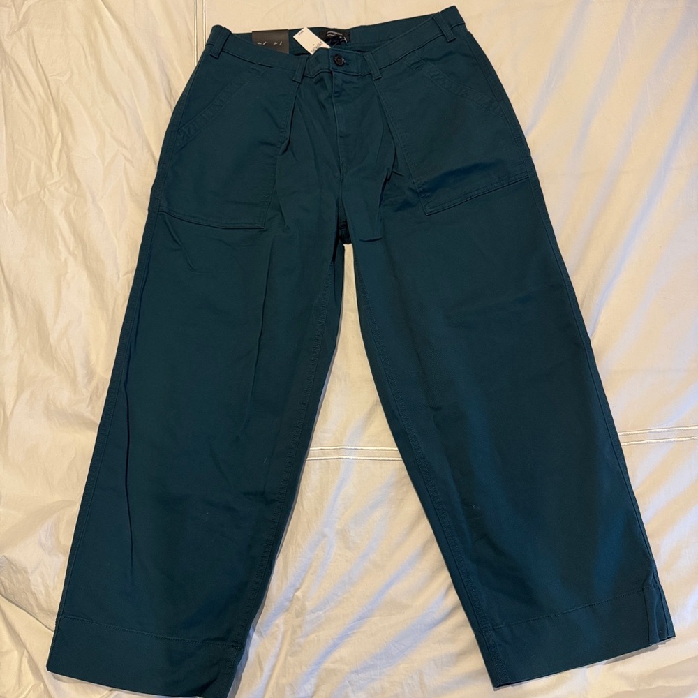Banana Republic Factory Authentic Chino Barrel Pants in teal NWT size 12 - Picture 2 of 5